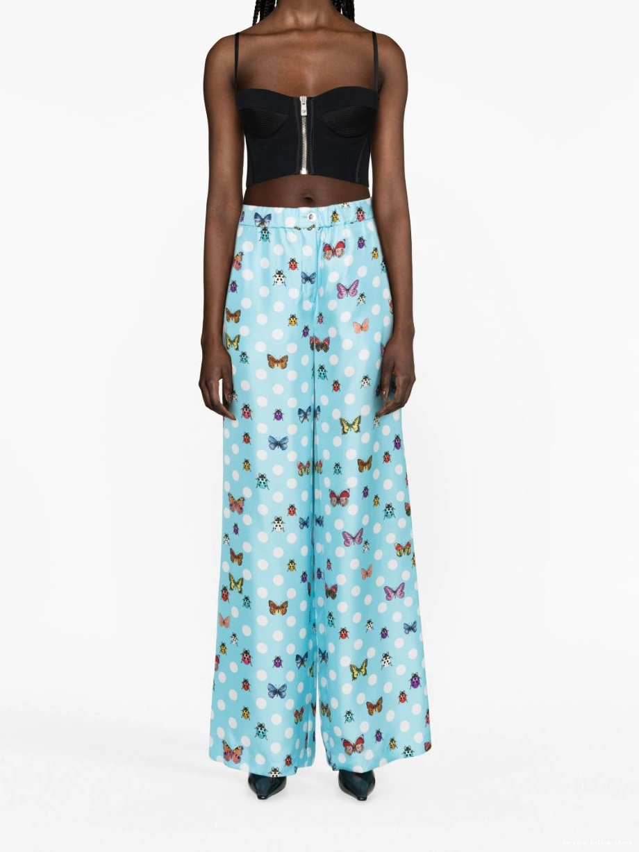 Cheap trousers Butterflies Women Versace silk wide-leg 0425